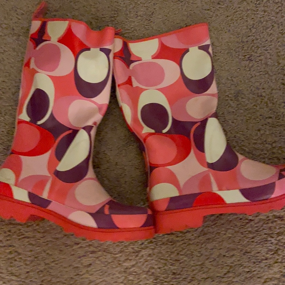 Pink Coach Rain Boots